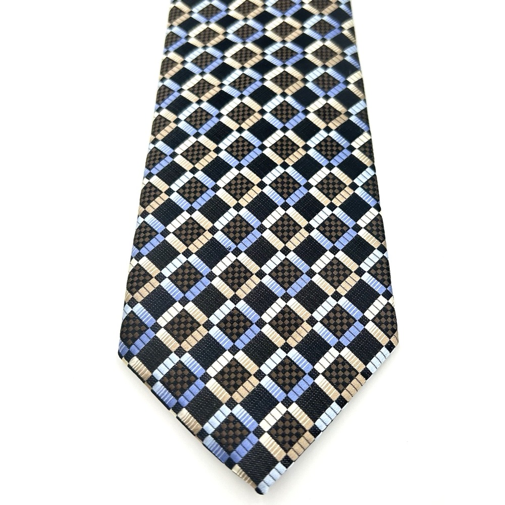 Croft & Barrow Hand Made Skinny Men's Neck Tie Black Geometric 3 Width 58 Length